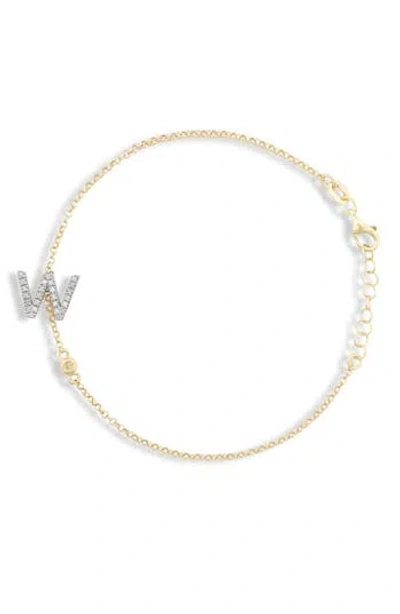 Meshmerise Diamond Initial Bezel Bracelet In Yellow-w