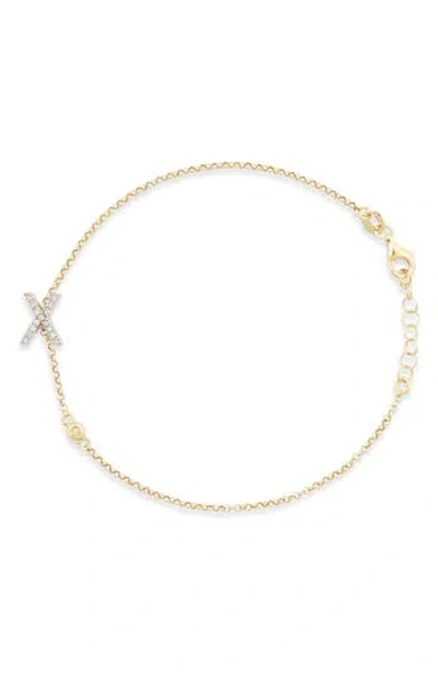 Meshmerise Diamond Initial Bezel Bracelet In Yellow-x