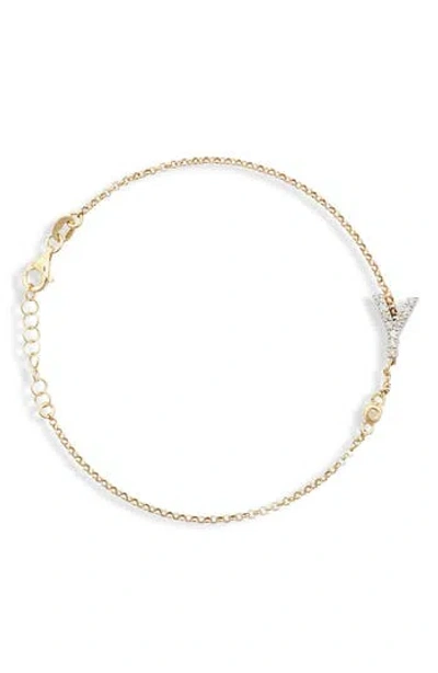 Meshmerise Diamond Initial Bezel Bracelet In Yellow-y
