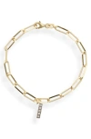 Meshmerise Diamond Initial Charm Bracelet In Gold