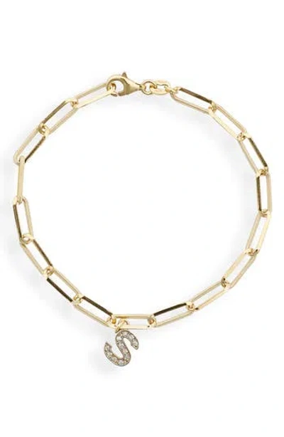 Meshmerise Diamond Initial Charm Bracelet In Burgundy