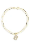 Meshmerise Diamond Initial Charm Bracelet In Yellow-b