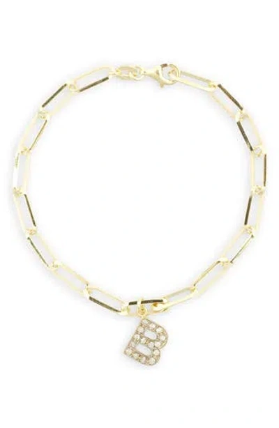 Meshmerise Diamond Initial Charm Bracelet In Yellow-b