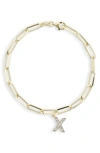 Meshmerise Diamond Initial Charm Bracelet In Yellow-c