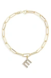 Meshmerise Diamond Initial Charm Bracelet In Yellow-e