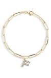 Meshmerise Diamond Initial Charm Bracelet In Yellow-f