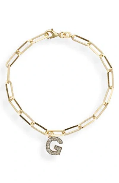 Meshmerise Diamond Initial Charm Bracelet In Yellow-g