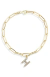 Meshmerise Diamond Initial Charm Bracelet In Yellow-h