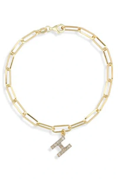Meshmerise Diamond Initial Charm Bracelet In Yellow-h