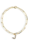 Meshmerise Diamond Initial Charm Bracelet In Yellow-j