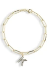 Meshmerise Diamond Initial Charm Bracelet In Yellow-k
