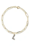 Meshmerise Diamond Initial Charm Bracelet In Yellow-l