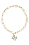 Meshmerise Diamond Initial Charm Bracelet In Yellow-m
