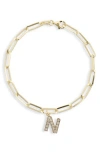 Meshmerise Diamond Initial Charm Bracelet In Yellow-n