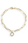 Meshmerise Diamond Initial Charm Bracelet In Yellow-o