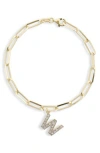 Meshmerise Diamond Initial Charm Bracelet In Yellow-w