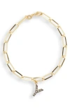 Meshmerise Diamond Initial Charm Bracelet In Yellow-y