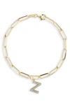 Meshmerise Diamond Initial Charm Bracelet In Yellow-z