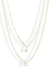 Meshmerise Diamond Initial Charm Necklace In Gold