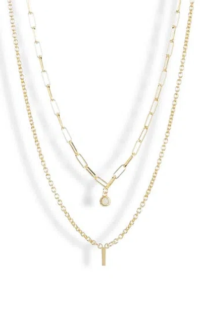 Meshmerise Diamond Initial Charm Necklace In Gold