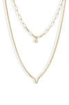 Meshmerise Diamond Initial Charm Necklace In Gold