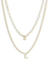 Meshmerise Diamond Initial Charm Necklace In Gold
