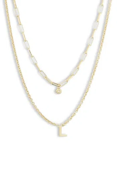 Meshmerise Diamond Initial Charm Necklace In Gold