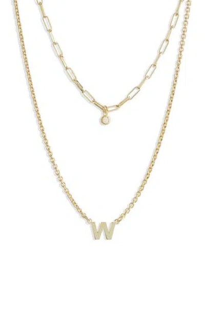 Meshmerise Diamond Initial Charm Necklace In Gold