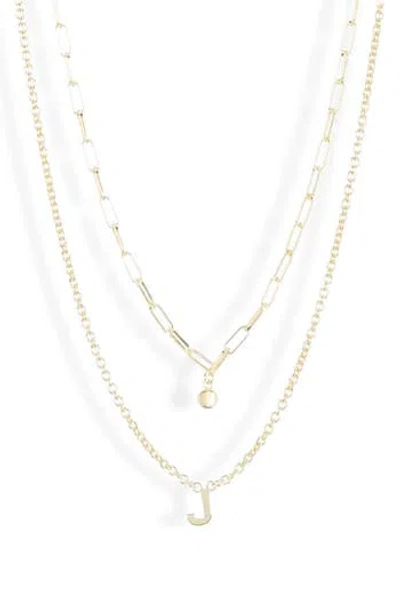 Meshmerise Diamond Initial Charm Necklace In Gold