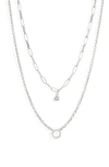 Meshmerise Diamond Initial Charm Necklace In Silver-o
