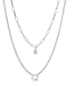 Meshmerise Diamond Initial Charm Necklace In Silver-q