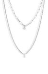 Meshmerise Diamond Initial Charm Necklace In Silver-t