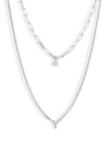 Meshmerise Diamond Initial Charm Necklace In Silver-y