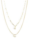 Meshmerise Diamond Initial Charm Necklace In Yellow Gold-c