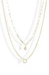 Meshmerise Diamond Initial Charm Necklace In Yellow Gold-d