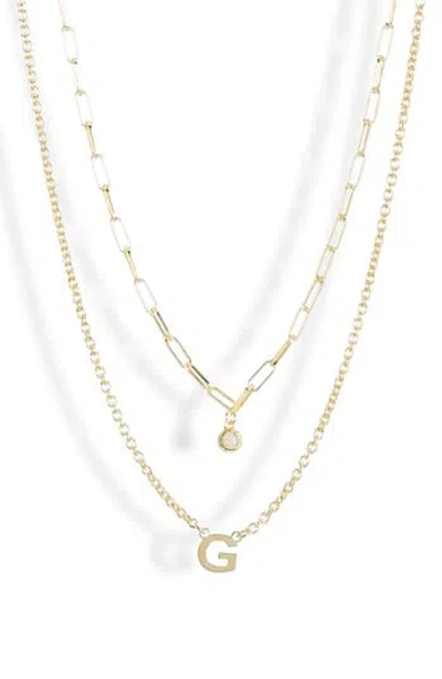 Meshmerise Diamond Initial Charm Necklace In Yellow Gold-g