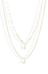 Meshmerise Diamond Initial Charm Necklace In Yellow Gold-j