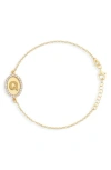 Meshmerise Diamond Initial Disc Bracelet In Gold