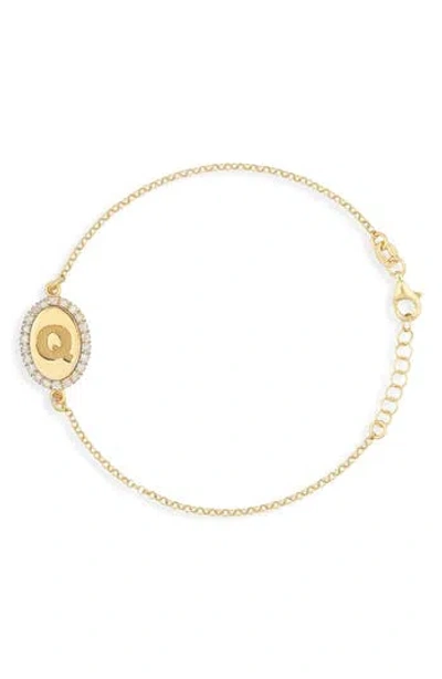 Meshmerise Diamond Initial Disc Bracelet In Gold