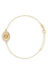 Meshmerise Diamond Initial Disc Bracelet In Gold