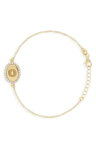 Meshmerise Diamond Initial Disc Bracelet In Gold