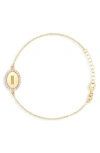 Meshmerise Diamond Initial Disc Bracelet In Gold