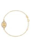 Meshmerise Diamond Initial Disc Bracelet In Gold