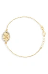 Meshmerise Diamond Initial Disc Bracelet In Gold