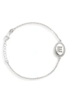 Meshmerise Diamond Initial Disc Bracelet In Metallic