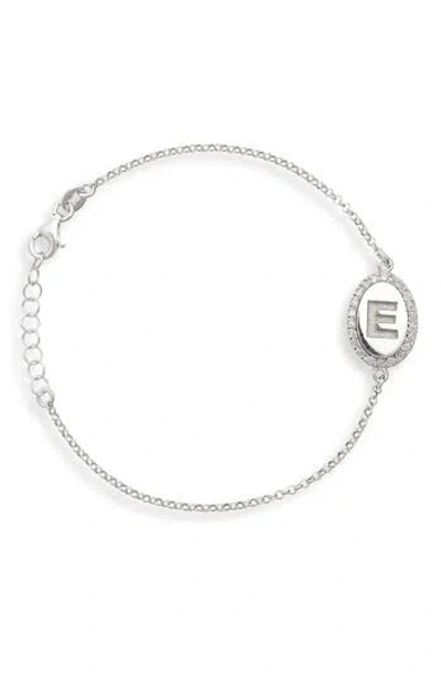 Meshmerise Diamond Initial Disc Bracelet In Metallic