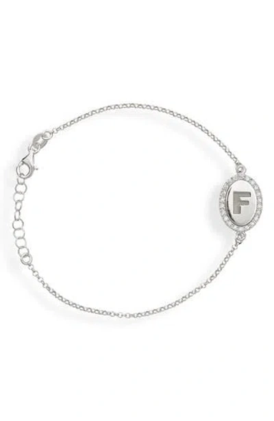 Meshmerise Diamond Initial Disc Bracelet In Metallic