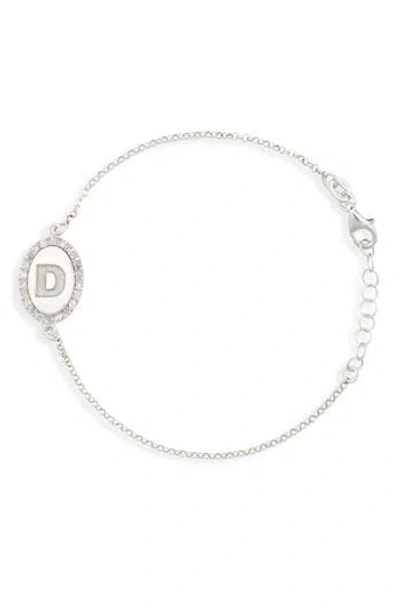 Meshmerise Diamond Initial Disc Bracelet In Burgundy