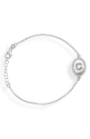 Meshmerise Diamond Initial Disc Bracelet In Burgundy