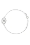 Meshmerise Diamond Initial Disc Bracelet In Gold